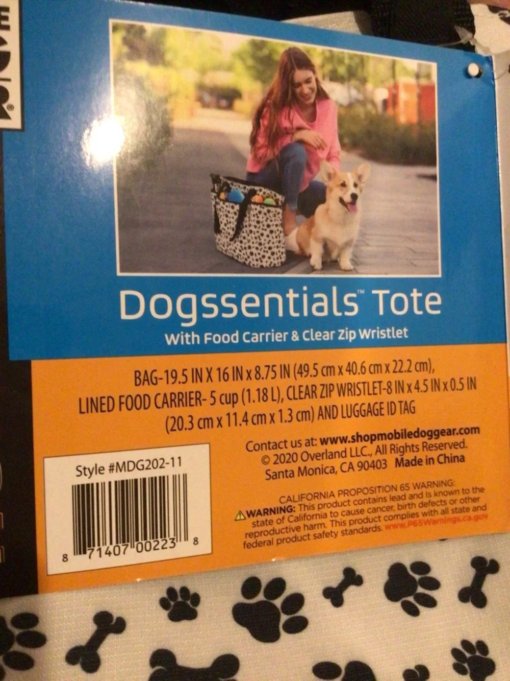Mobile Dog Gear Travelware Dogssentials Tote Food Carrier & Clear Zip Wristlet